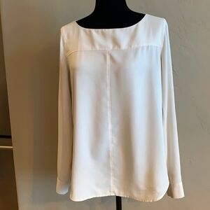 LOFT Cream Long Sleeve Blouse